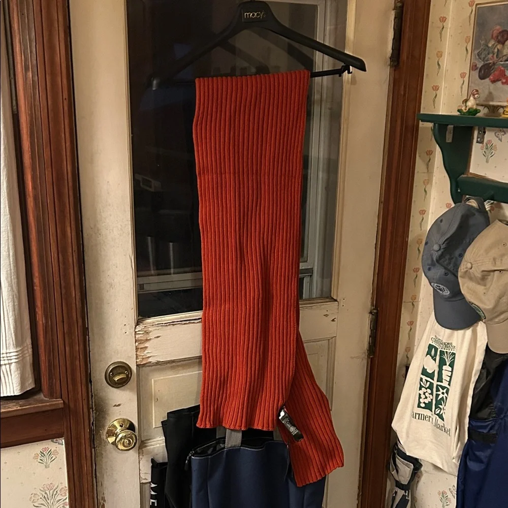Ted Baker London red wool blend ribbed scarf NWT